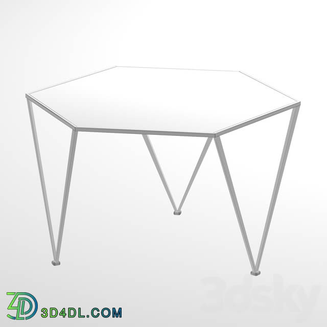 Table - Side table Hexagon Marble Countertop