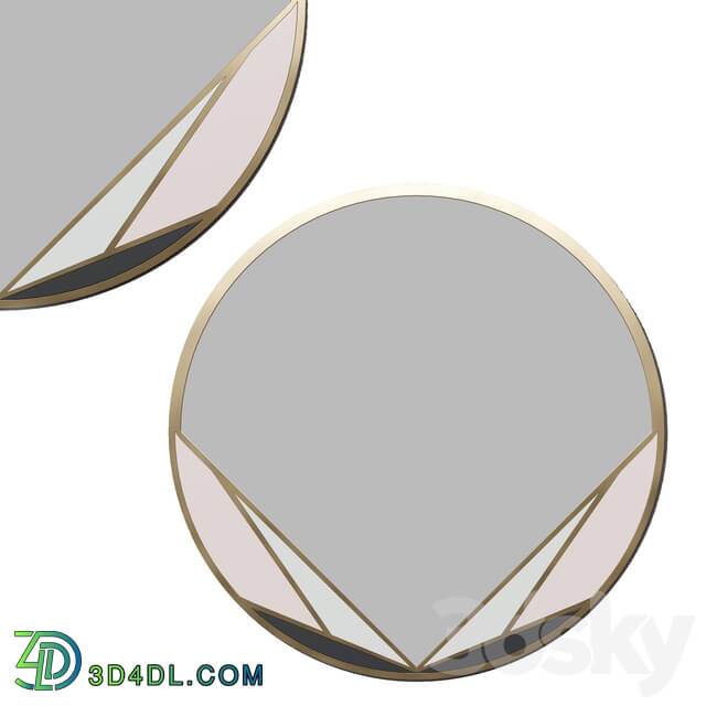 Mirror - Deco brass mirror