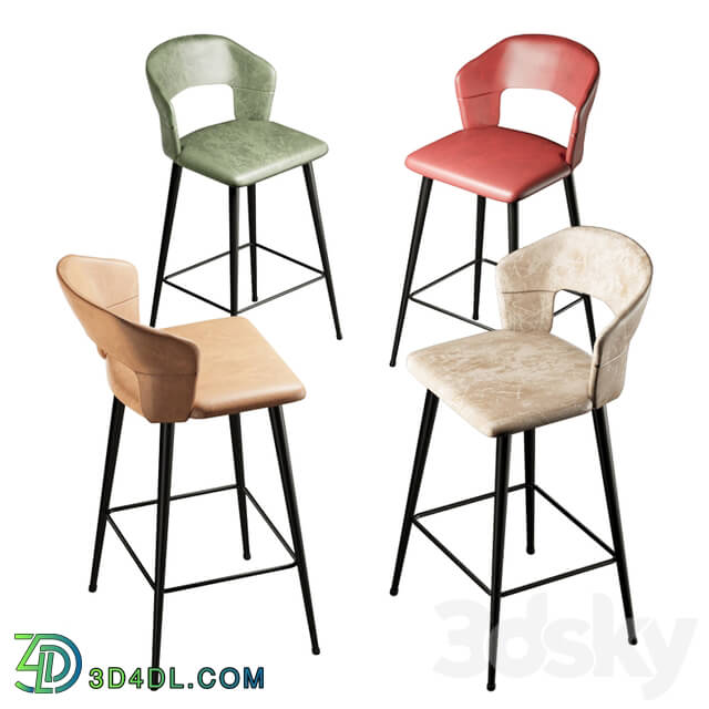 Chair - Set of 2 Modern Leather 26__Counter Stool