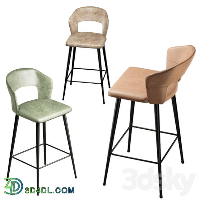 Chair - Set of 2 Modern Leather 26__Counter Stool