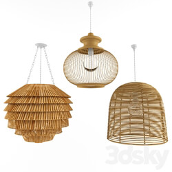 Chandelier - Lamp rattan bamboo outdoor 