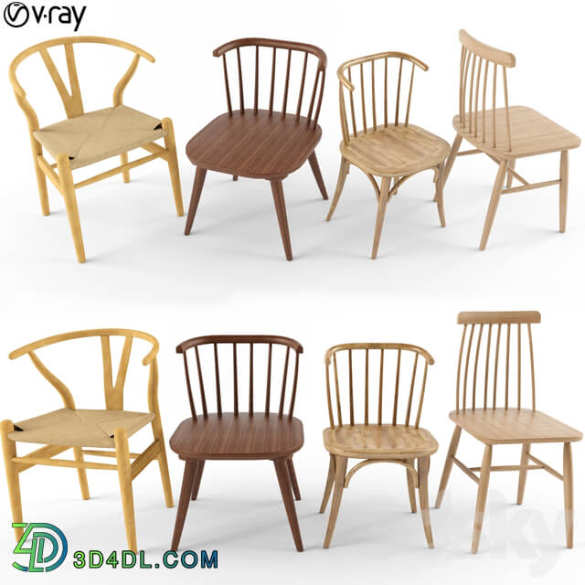 Chair - 4 Wooden Chair Dg Home
