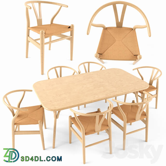 Table _ Chair - Wooden Table Chair Ch24