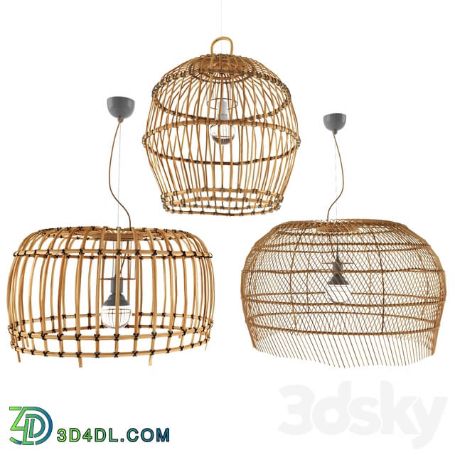 Chandelier - 4 Bamboo Hanging Lamp