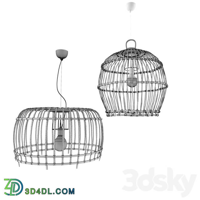 Chandelier - 4 Bamboo Hanging Lamp