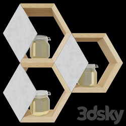 Other - Decorative shelves with honey jars 