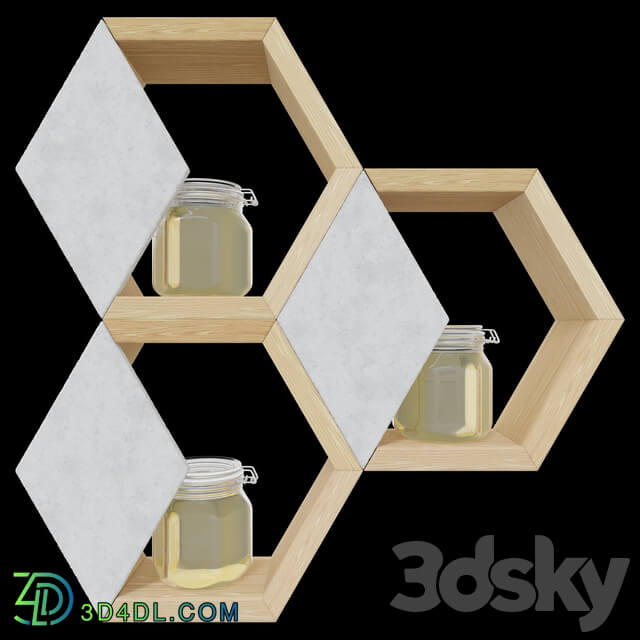 Other - Decorative shelves with honey jars