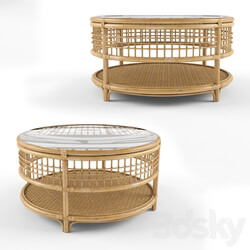 Table - Beverly Rattan Coffee Table 