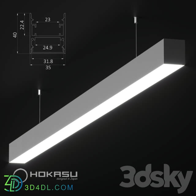 Technical lighting - Linear lamp HOKASU 35_40 Up _ Down _suspended_