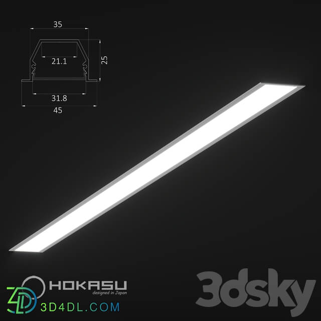Technical lighting - Recessed linear luminaire HOKASU 3525 IN