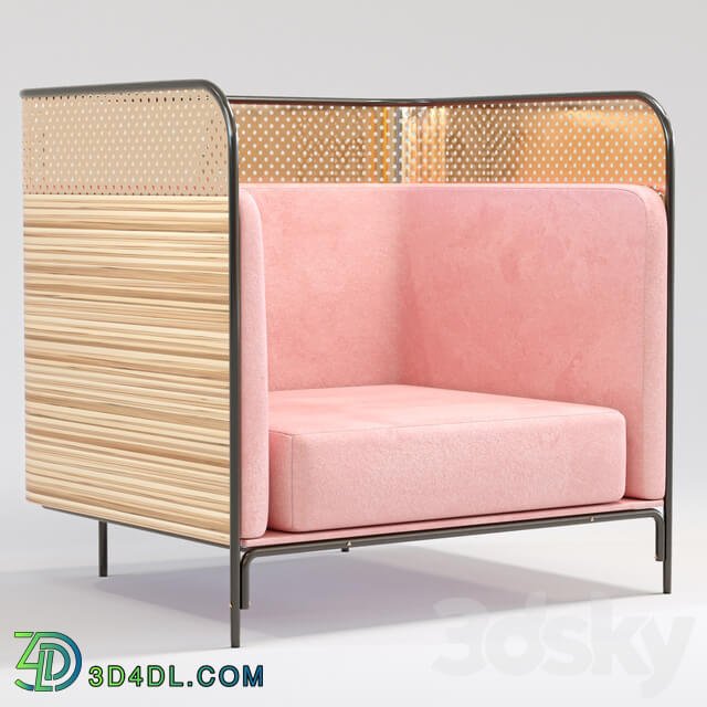 Arm chair - gold-pink-chair