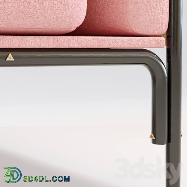 Arm chair - gold-pink-chair