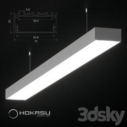 Ceiling lamp - Linear luminaire HOKASU 75_35 _suspended_ 