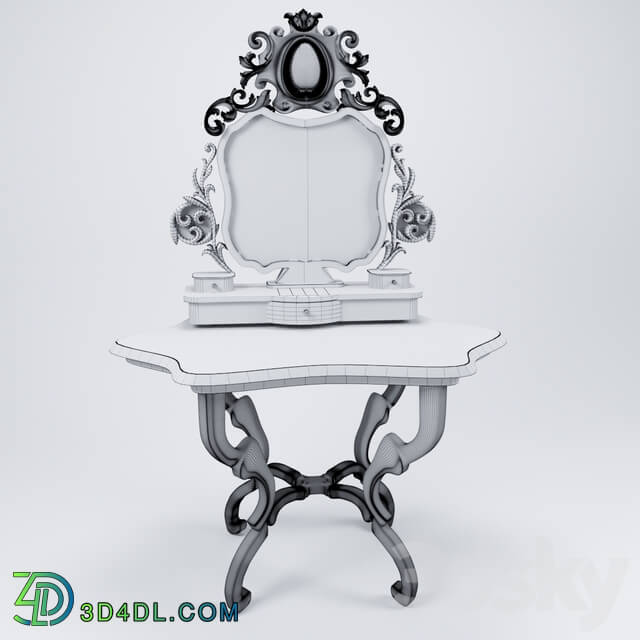 Dressing table - Antique dressing table with mirror