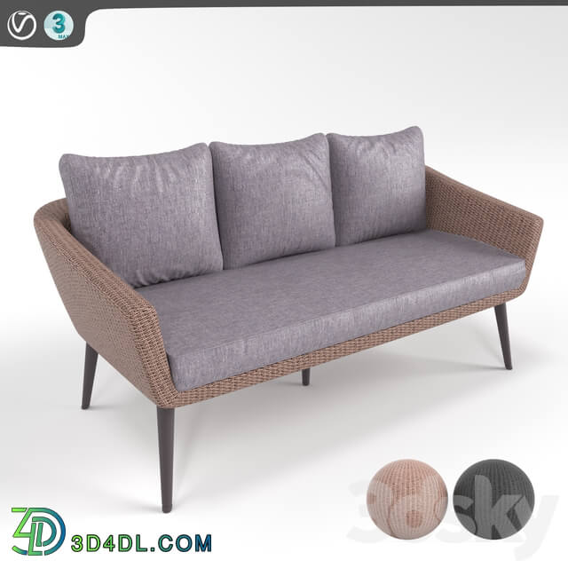 Garden furniture Rotang Nature Noir Part 1 Sofa