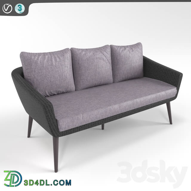 Garden furniture Rotang Nature Noir Part 1 Sofa