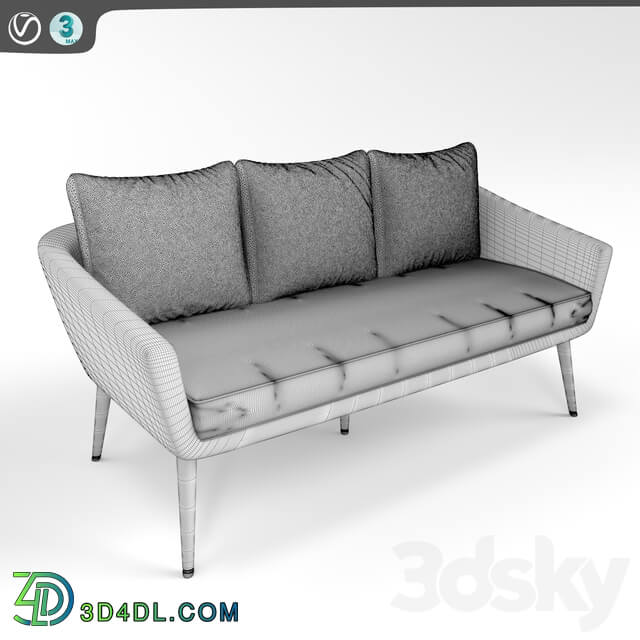 Garden furniture Rotang Nature Noir Part 1 Sofa