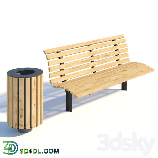Urban environment - Urn and Bench