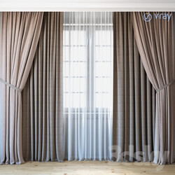 Curtains with tulle set 04 