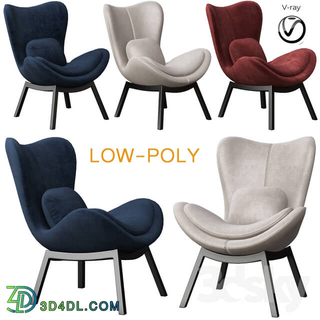 Calligaris Lazy Armchair low poly 