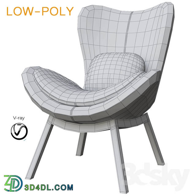 Calligaris Lazy Armchair low poly 