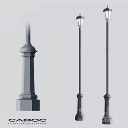 Street lighting - Outdoor decorative cast lighting pole Konevets 03 