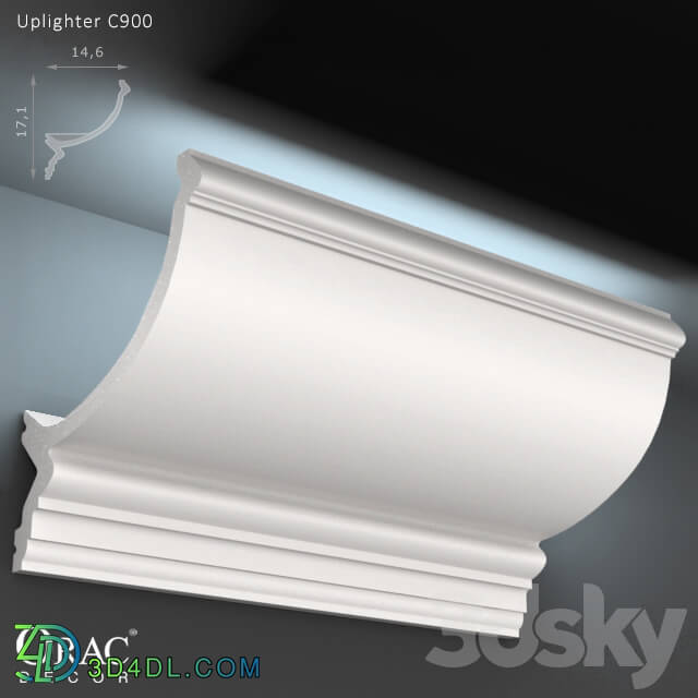 Decorative plaster - OM Concealed overhead lighting Orac Decor C900