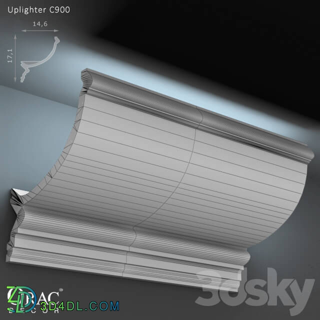Decorative plaster - OM Concealed overhead lighting Orac Decor C900