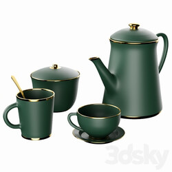 Tableware - Green _ Gold Cafe Set 