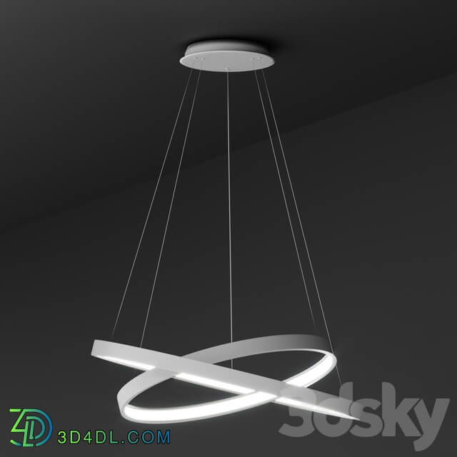 Chandelier - Pendant lamp ULIGHT haloin White _2 rings_