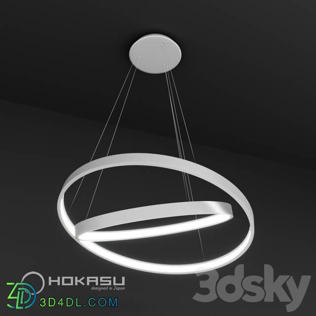 Chandelier - Pendant lamp ULIGHT haloin White _2 rings_