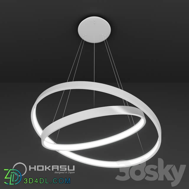 Chandelier - Pendant lamp ULIGHT haloin White _2 rings_