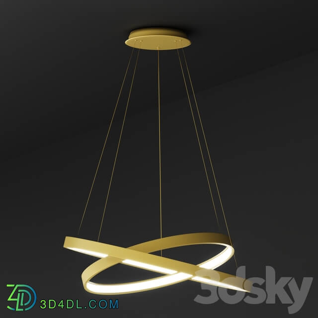 Chandelier - Pendant lamp ULIGHT haloin Gold _2 rings_