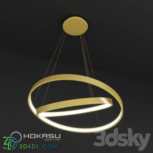 Chandelier - Pendant lamp ULIGHT haloin Gold _2 rings_