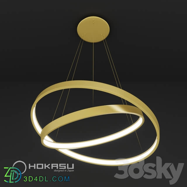 Chandelier - Pendant lamp ULIGHT haloin Gold _2 rings_