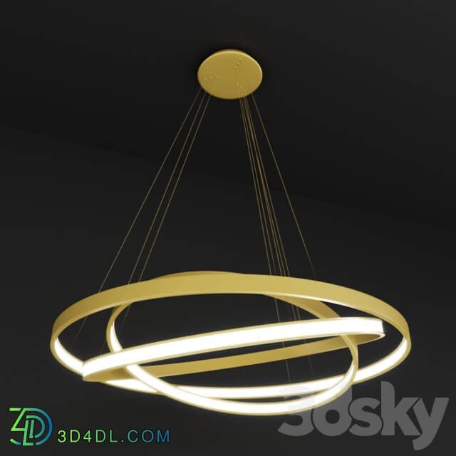 Chandelier - Pendant lamp ULIGHT haloin Gold _3 rings_
