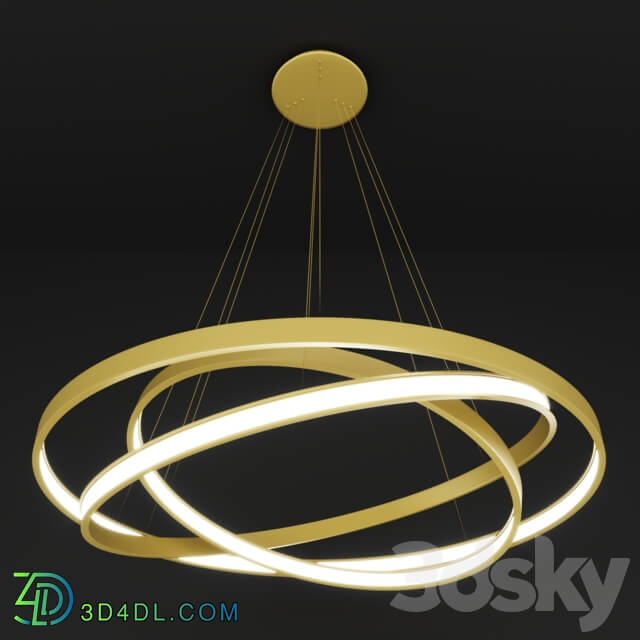 Chandelier - Pendant lamp ULIGHT haloin Gold _3 rings_