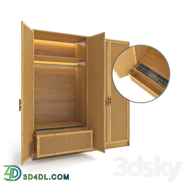 Wardrobe Display cabinets Rattan Wardrobe