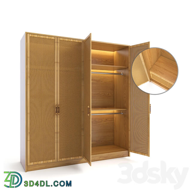 Wardrobe Display cabinets Rattan Wardrobe