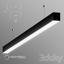 Technical lighting - Hanging Linear Lamp Hokasu 35_40 up _ Down _black_ 