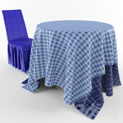 Table _ Chair - Table _ Chair with tablecloth 
