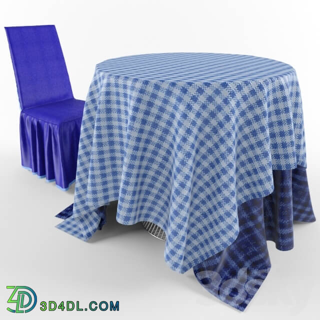 Table _ Chair - Table _ Chair with tablecloth