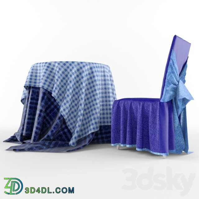 Table _ Chair - Table _ Chair with tablecloth