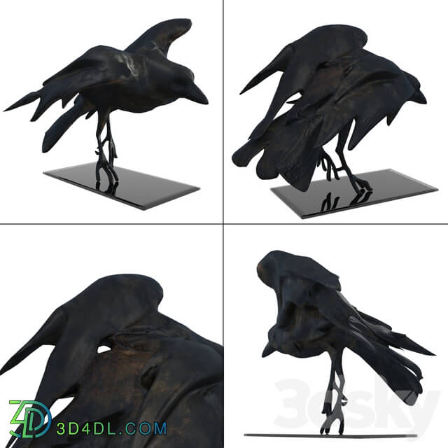 Sculpture - Leaping crow