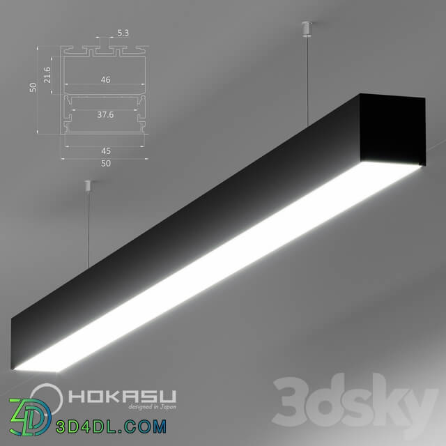 Technical lighting - Linear lamp HOKASU S50 Black _suspended_