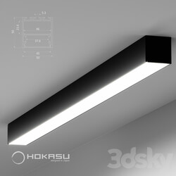 Technical lighting - Surface mounted linear lamp HOKASU S50 Black _surface mounted_ 