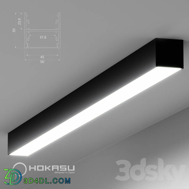 Ceiling lamp Linear lamp HOKASU S50 Up Down Black surface mounted 