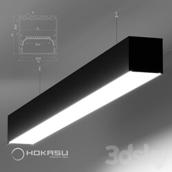 Technical lighting - Linear lamp HOKASU S75 Black _suspended_ 