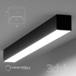 Technical lighting - Linear lamp HOKASU S75 Black _surface-mounted_ 