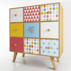 Miscellaneous - Alix Chest of drawers multicolored with 9 drawers 